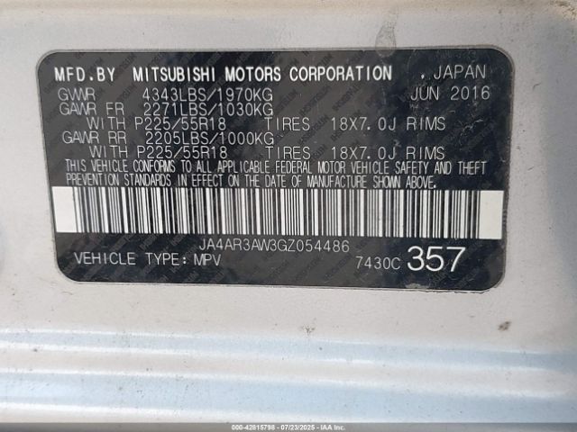 2016 MITSUBISHI OUTLANDER SPORT JA4AR3AW3GZ054486 Photo 8