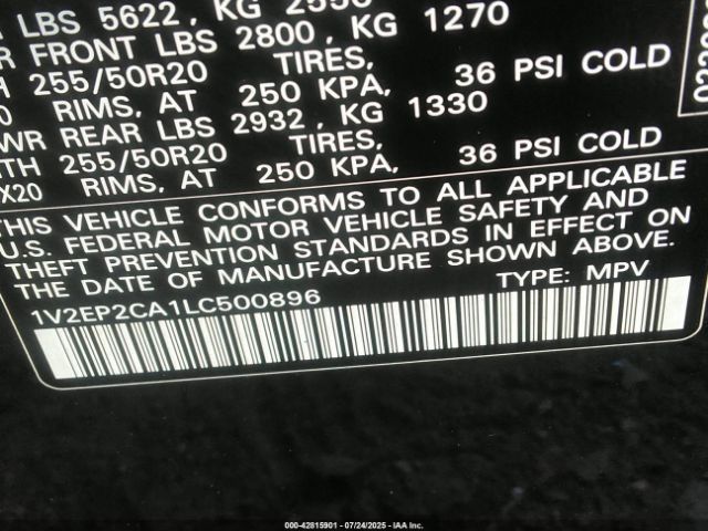 2020 VOLKSWAGEN ATLAS 1V2EP2CA1LC500896 Photo 8