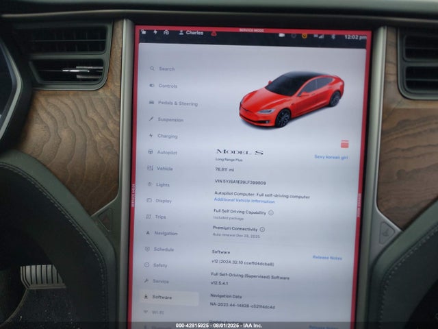 Tesla 2020 2020 5YJSA1E29LF399809 Image 7