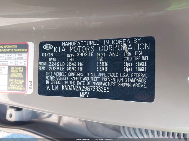 KIA gdi gamma 2016 KNDJN2A29G7333395 Image 9