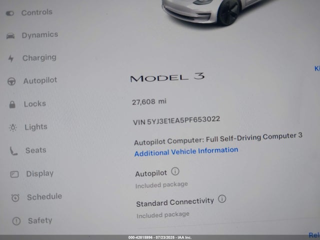 2023 TESLA MODEL 3 5YJ3E1EA5PF653022 Photo 6