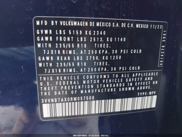 2024 VOLKSWAGEN TIGUAN 3VVNB7AX0RM057508 Photo 8
