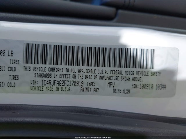 Jeep 2015 2015 1C4RJFAG2FC170919 Image 9