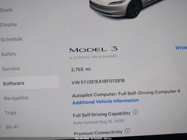 2025 TESLA MODEL 3 5YJ3E1EA1SF013818 Photo 6