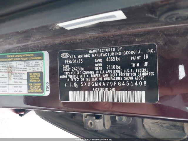 5XXGM4A79FG451408 KIA dohc gdi theta ii