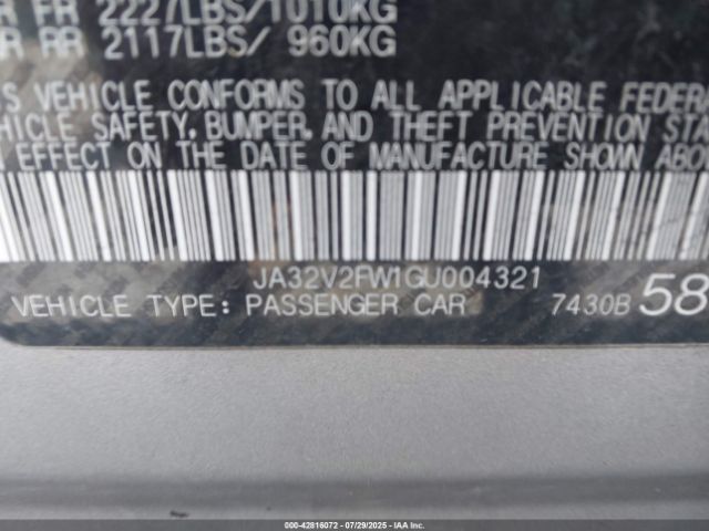 2016 MITSUBISHI LANCER JA32V2FW1GU004321 Photo 8