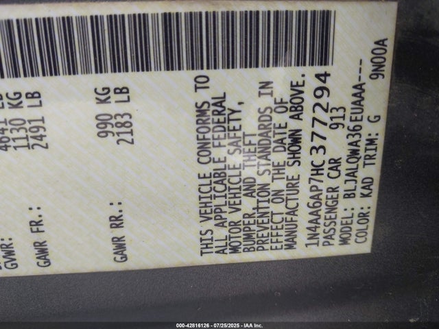 Nissan 2017 2017 1N4AA6AP7HC377294 Image 9