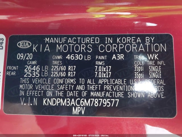 KIA gdi theta-ii 2021 KNDPM3AC6M7879577 Image 9