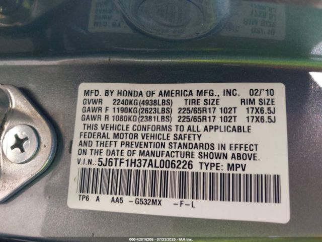 2010 HONDA ACCORD CROSSTOUR 5J6TF1H37AL006226 Photo 8