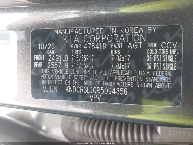 KNDCR3L10R5094356 KIA 2024
