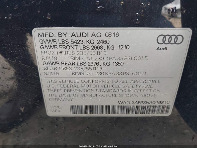 2017 AUDI Q5 WA1L2AFP8HA046810 Photo 8