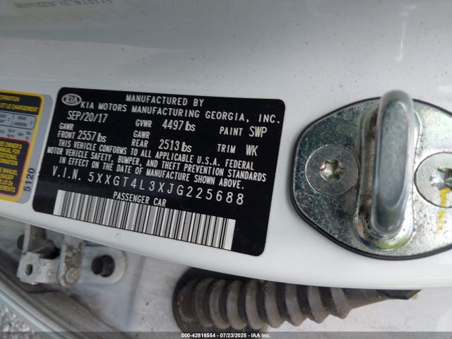 5XXGT4L3XJG225688 KIA gdi
