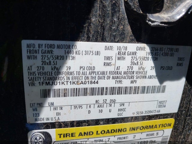1FMJU1KT1KEA01844 Ford 3.5l gtdi