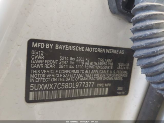 2013 BMW X3 5UXWX7C58DL977377 Photo 8