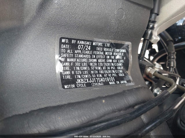 JKBZXJJ17SA019101 Kawasaki Zx636 K