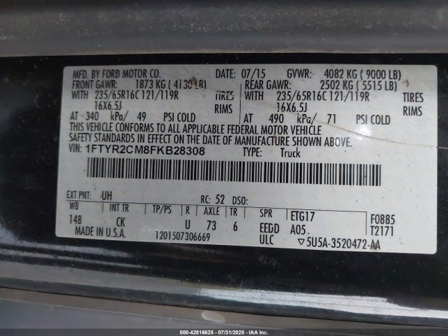 Ford 2015 2015 1FTYR2CM8FKB28308 Image 9