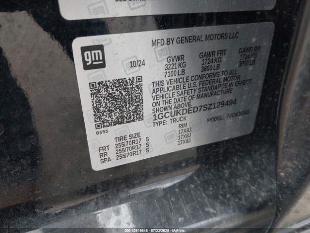 2025 CHEVROLET SILVERADO 1500 1GCUKDED7SZ129494 Photo 8