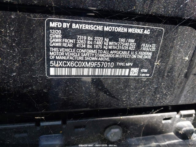 5UXCX6C0XM9F57010 BMW X7