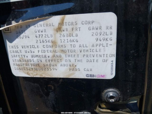 1994 CADILLAC ELDORADO 1G6EL12Y3RU623594 Photo 8