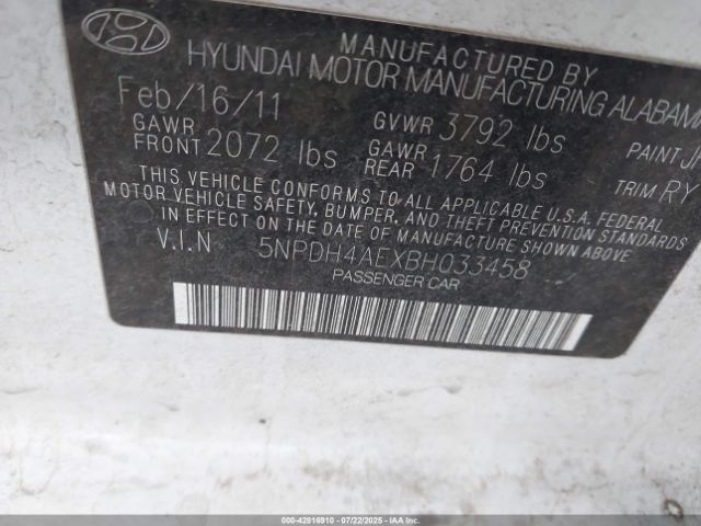 2011 HYUNDAI ELANTRA 5NPDH4AEXBH033458 Photo 8