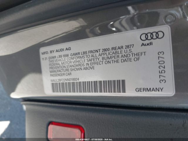 2022 AUDI A6 WAUL2BF22NN018924 Photo 8