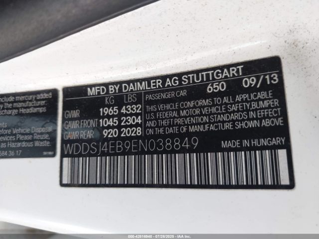 2014 MERCEDES-BENZ CLA 250 WDDSJ4EB9EN038849 Photo 8