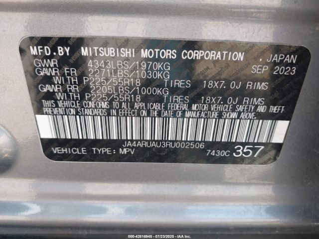 2024 MITSUBISHI OUTLANDER SPORT JA4ARUAU3RU002506 Photo 8