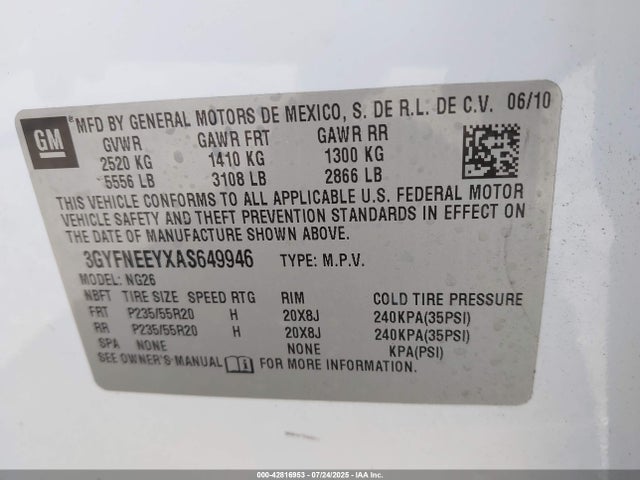 2010 CADILLAC SRX 3GYFNEEYXAS649946 Photo 8