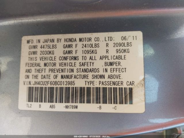 2011 ACURA TSX JH4CU2F60BC013985 Photo 8
