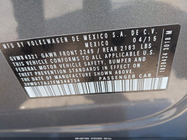 3VWD17AJ7FM344734 Volkswagen 1.8t