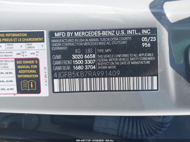 4JGFB5KB7RA991409 Mercedes-Benz m256
