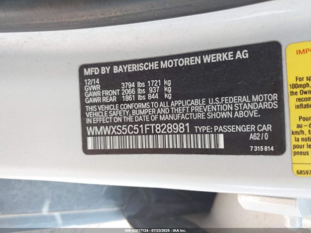 2015 MINI HARDTOP WMWXS5C51FT828981 Photo 8