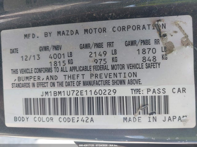 JM1BM1U72E1160229 Mazda pe