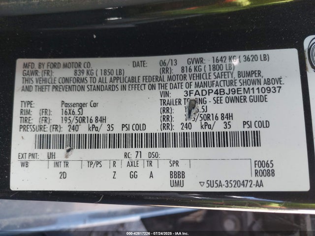 Ford 2014 2014 3FADP4BJ9EM110937 Image 9
