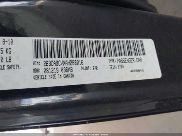 2010 DODGE CHARGER 2B3CA9CVXAH288016 Photo 8