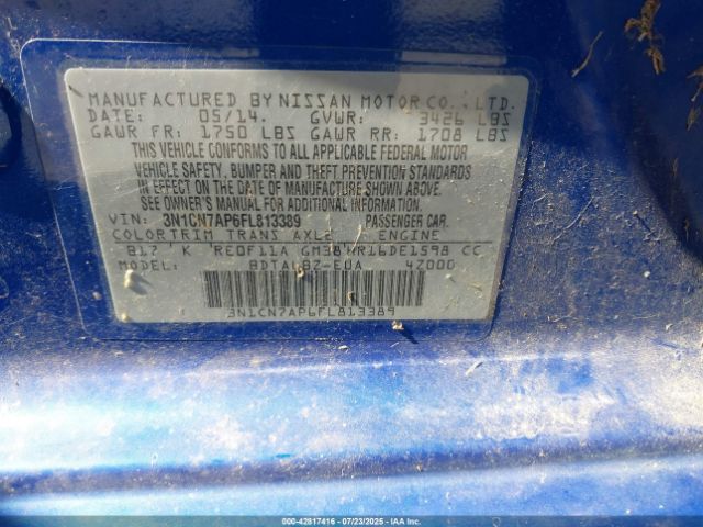 2015 NISSAN VERSA 3N1CN7AP6FL813389 Photo 8