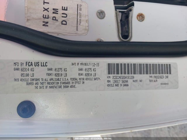 2C3CCAEG2GH161220 Chrysler 2016