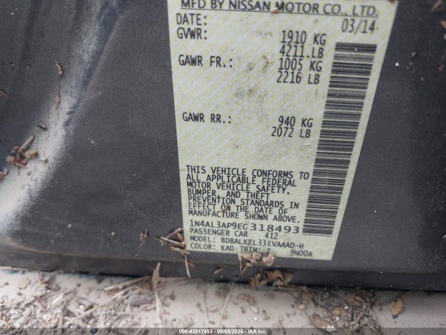 1N4AL3AP9EC318493 Nissan Altima