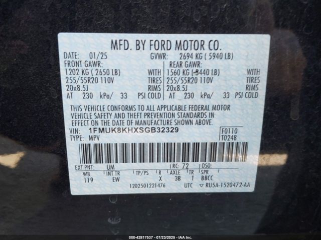 2025 FORD EXPLORER 1FMUK8KHXSGB32329 Photo 8