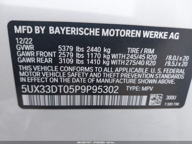 2023 BMW X4 5UX33DT05P9P95302 Photo 8