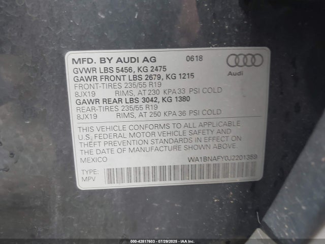 2018 AUDI Q5 WA1BNAFY0J2201359 Photo 8
