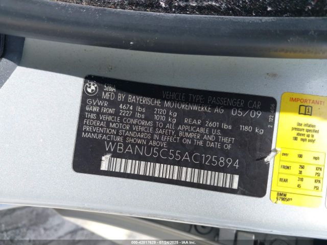 2010 BMW 528I WBANU5C55AC125894 Photo 8