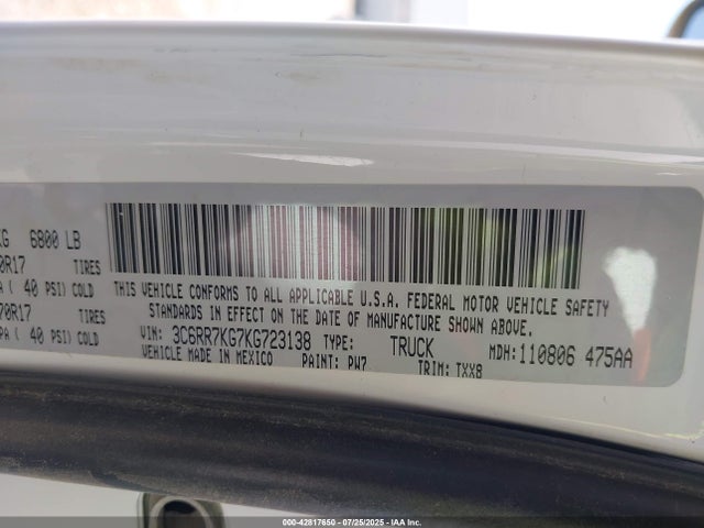 3C6RR7KG7KG723138 RAM 2019