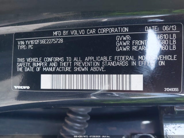 Volvo b5254t12 2014 YV1612FS6E2275728 Image 9