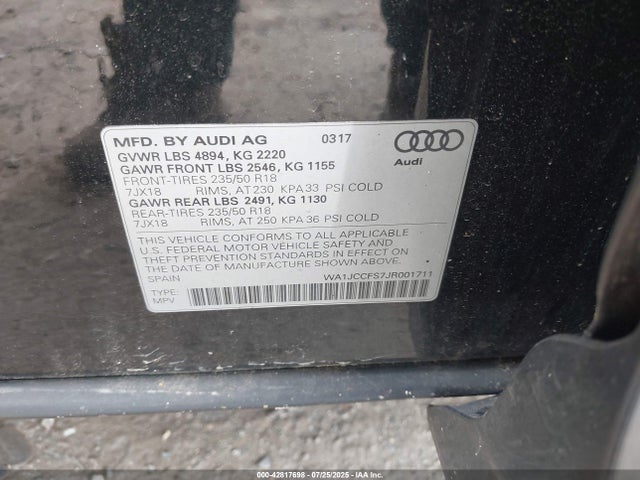2018 AUDI Q3 WA1JCCFS7JR001711 Photo 8