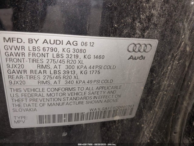 2013 AUDI Q7 WA1LGAFE9DD000363 Photo 8