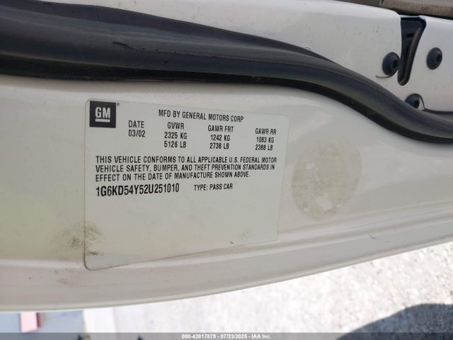 2002 CADILLAC DEVILLE 1G6KD54Y52U251010 Photo 8