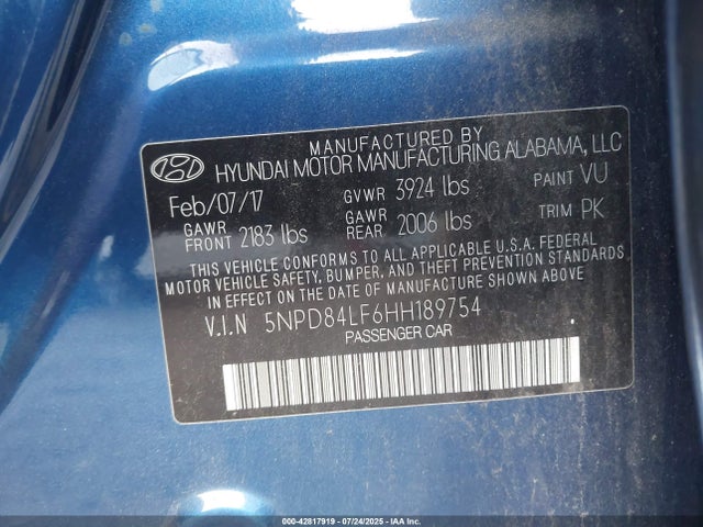 Hyundai Elantra 2017 5NPD84LF6HH189754 Image 9