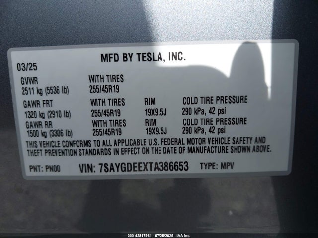 2026 TESLA MODEL Y 7SAYGDEEXTA386653 Photo 8