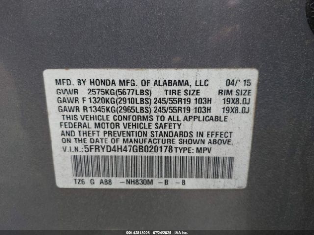 2016 ACURA MDX 5FRYD4H47GB020178 Photo 8